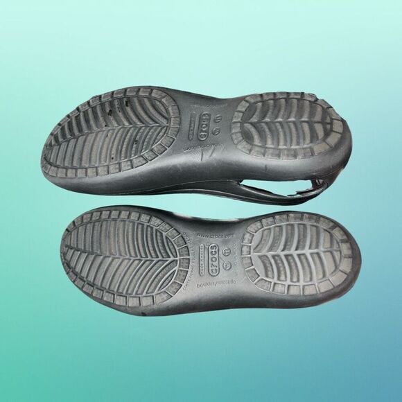 Crocs Kadee Black Ballet Flats Comfort Shoes Slingback Size 11 - Picture 3 of 6